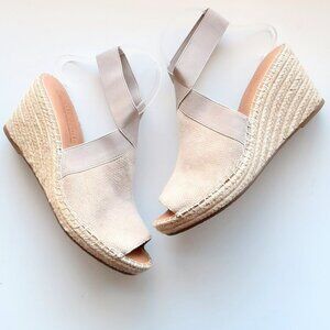 Gentle Souls by Kenneth Cole Beige Suede Platform Espadrille Sandals Summer Shoe